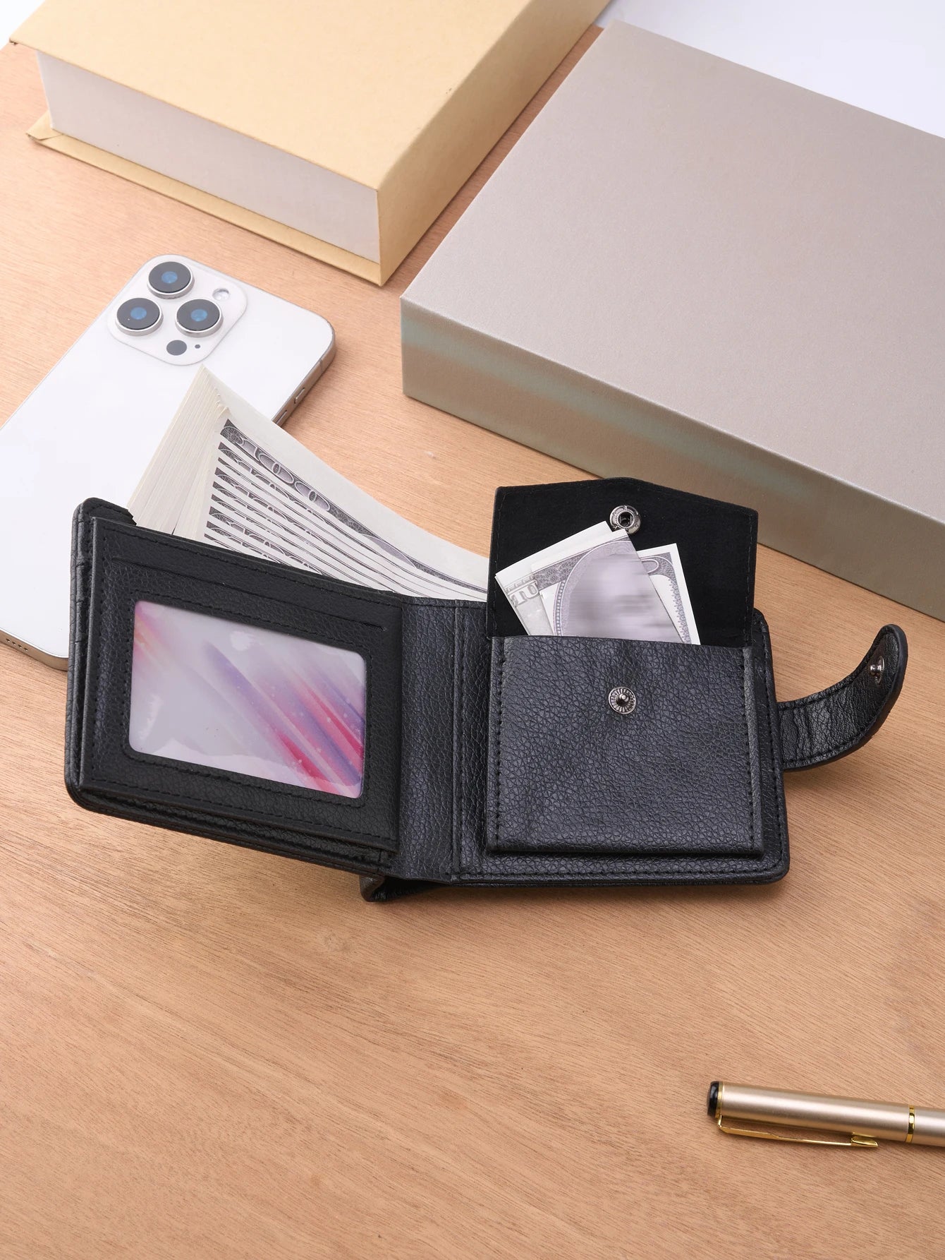 Men’s Leather Slim Wallet with Zipper