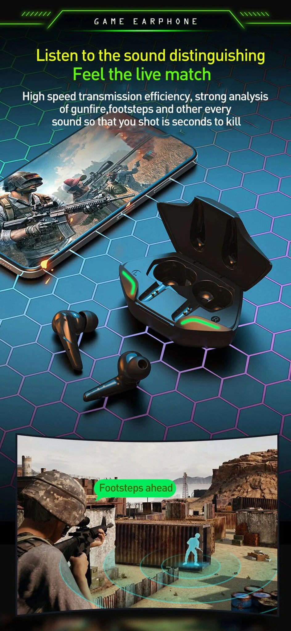 X15 TWS Gaming Earbuds – Wireless Bluetooth 9D Stereo with Mic