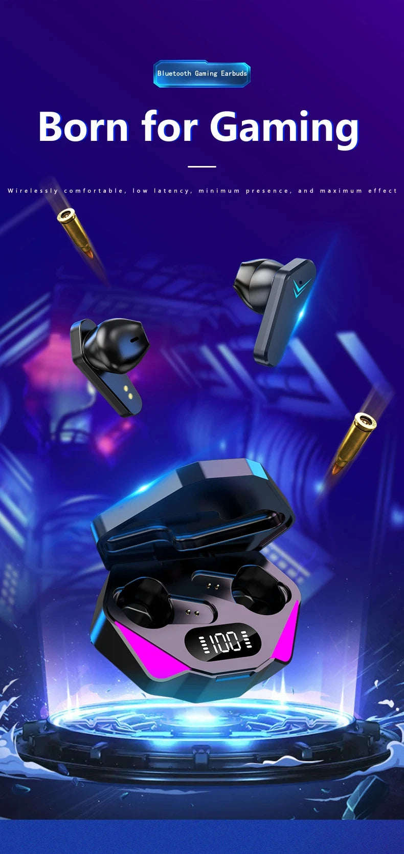 X15 TWS Gaming Earbuds – Wireless Bluetooth 9D Stereo with Mic