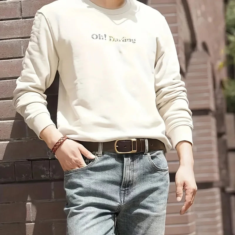 Men’s Retro Casual Belt with Pin Buckle