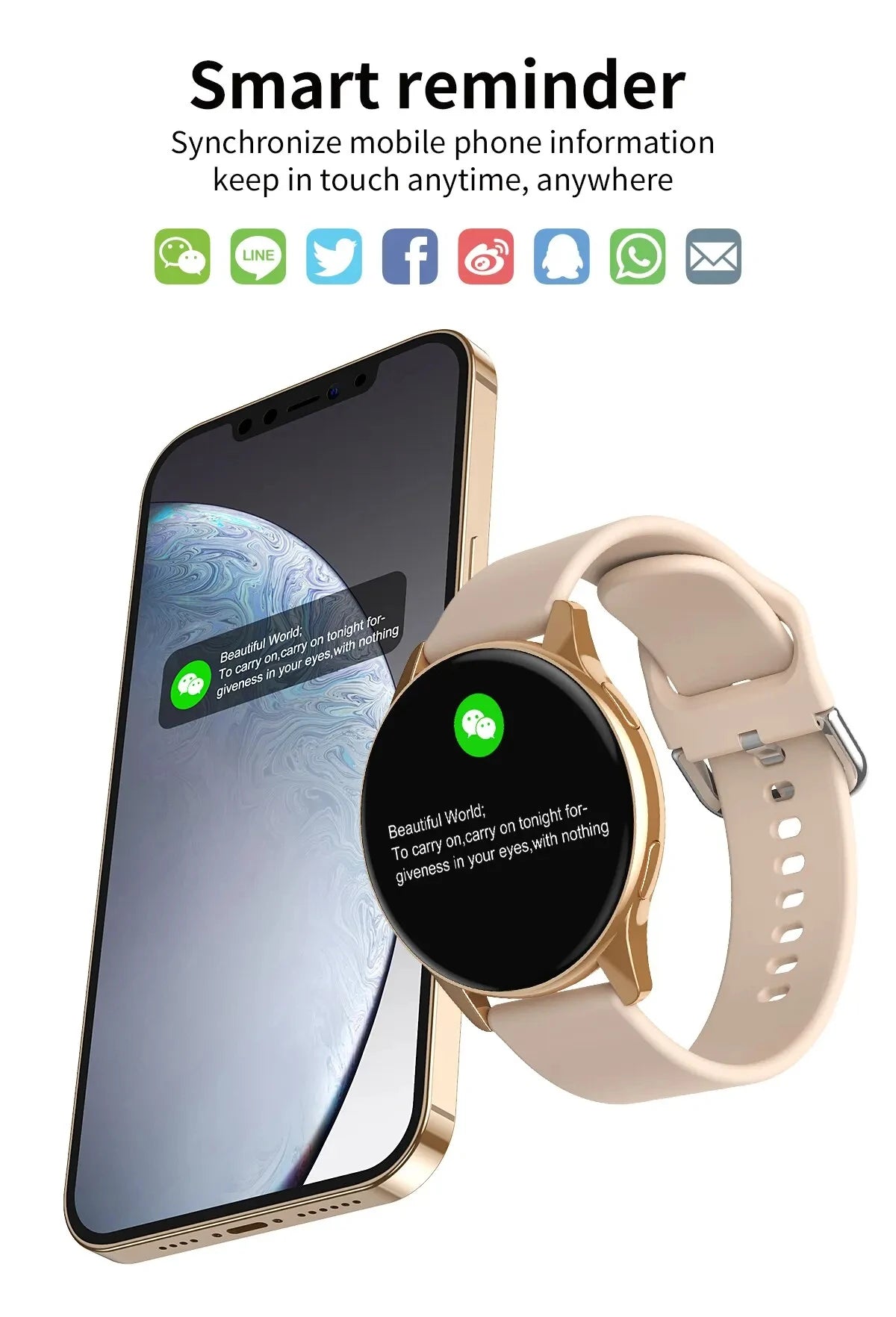 Smartwatch with Bluetooth Calls & Wireless Charging