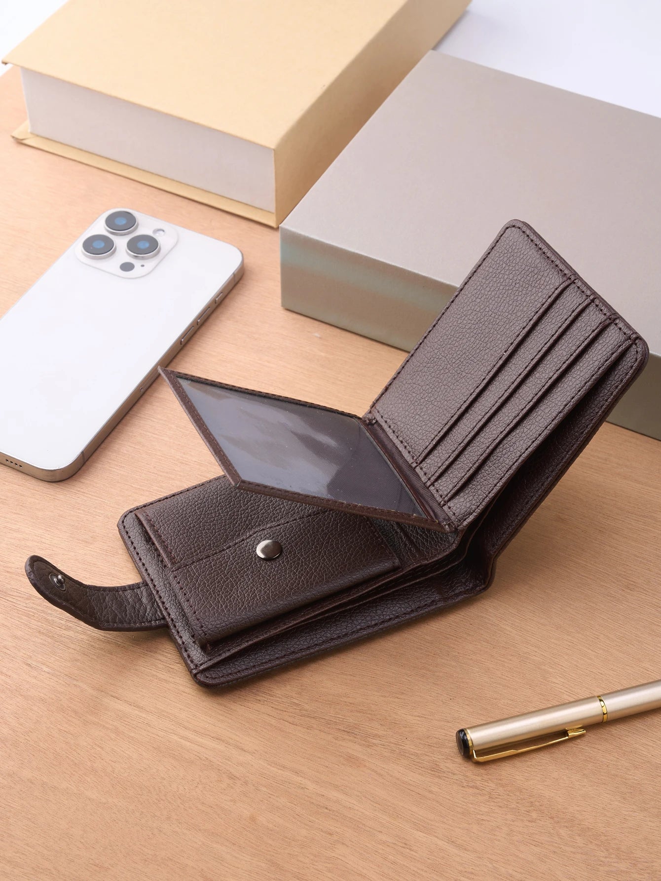 Men’s Leather Slim Wallet with Zipper
