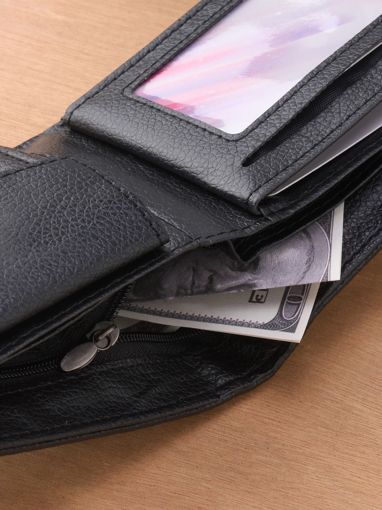 Men’s Leather Slim Wallet with Zipper