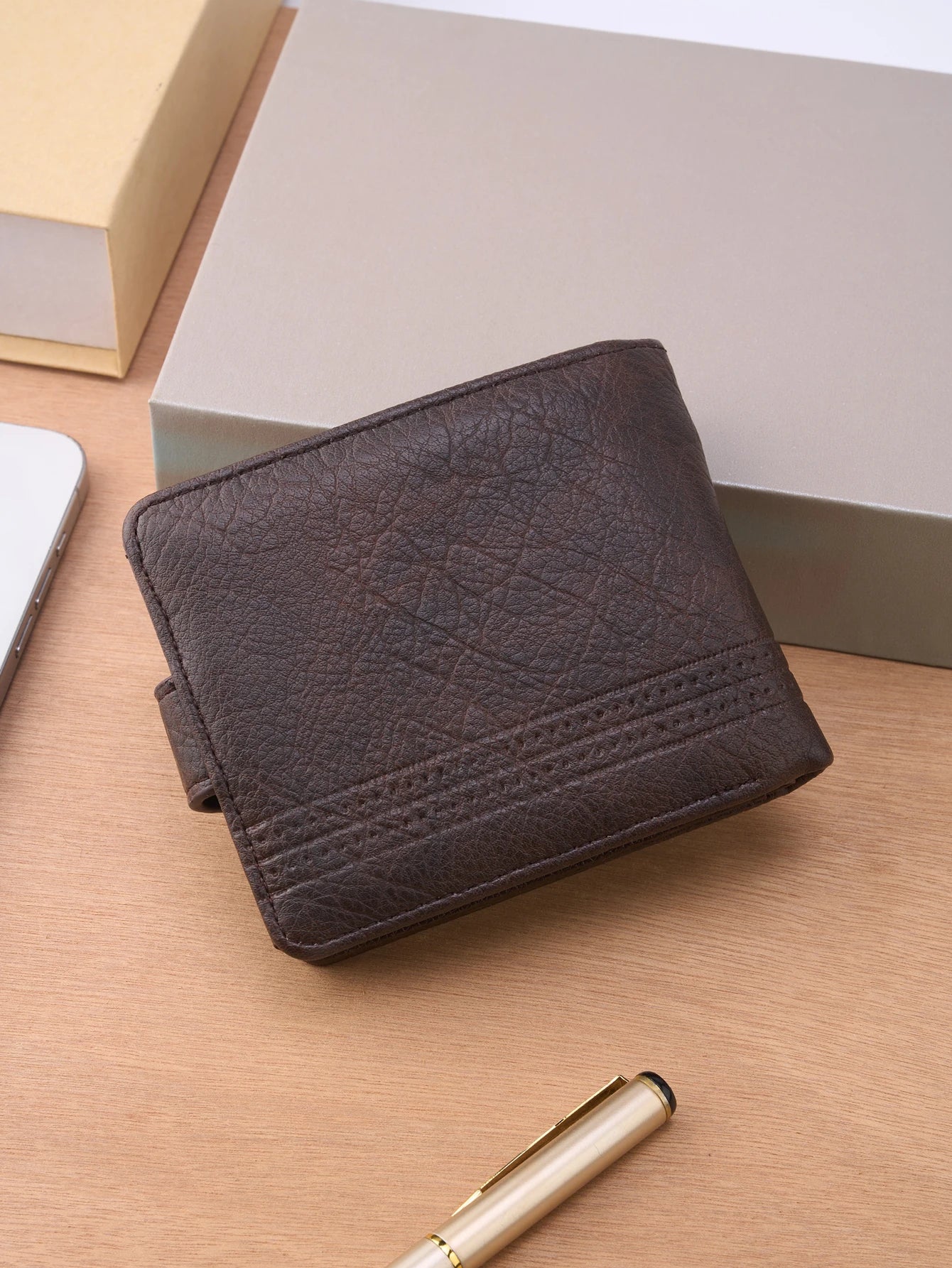 Men’s Leather Slim Wallet with Zipper