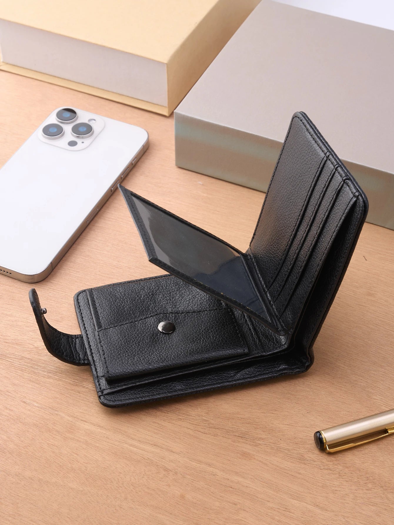Men’s Leather Slim Wallet with Zipper