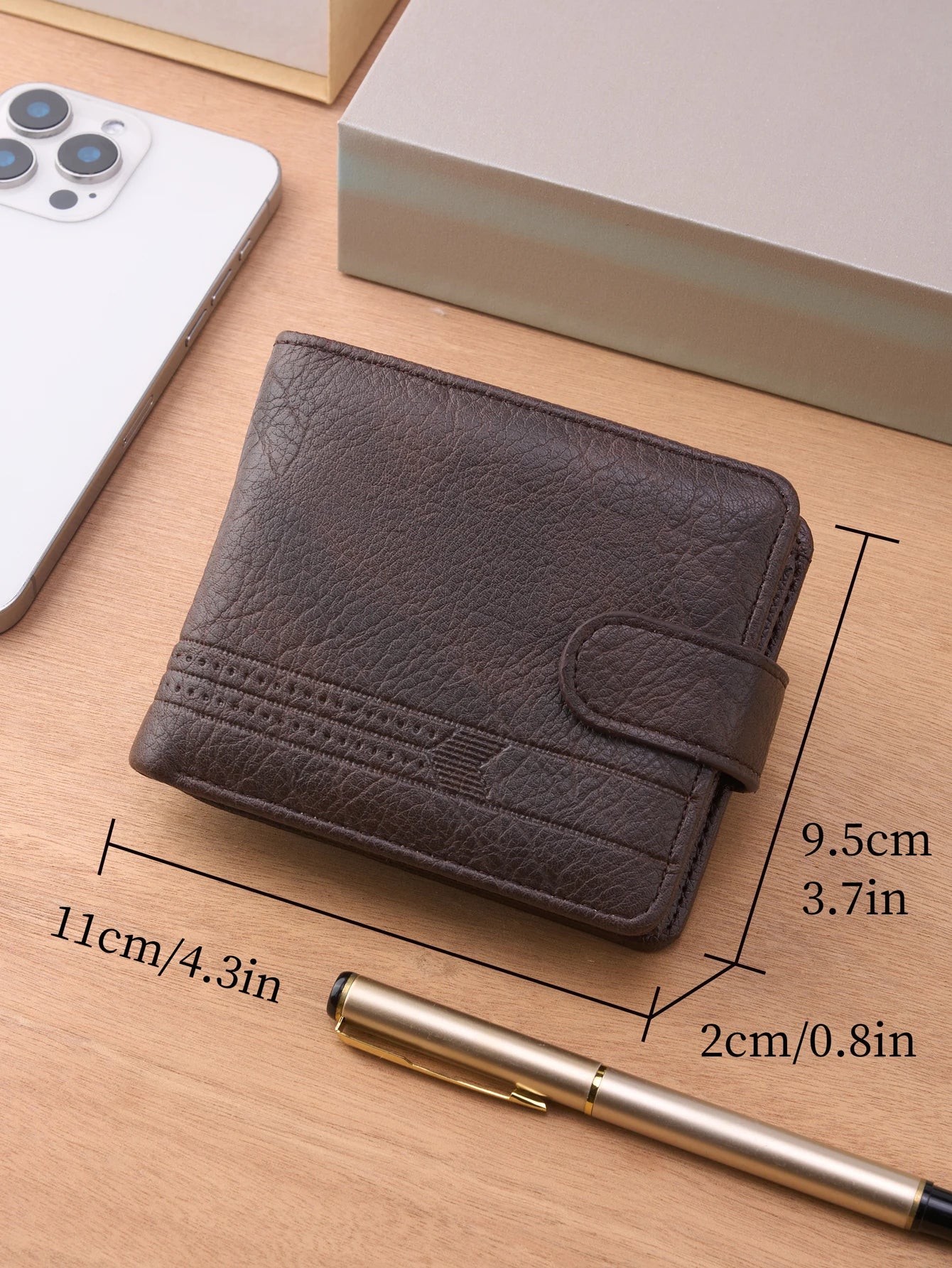 Men’s Leather Slim Wallet with Zipper