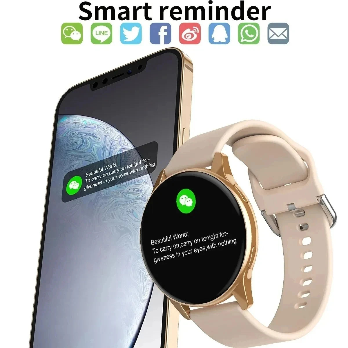 Smartwatch with Bluetooth Calls & Wireless Charging