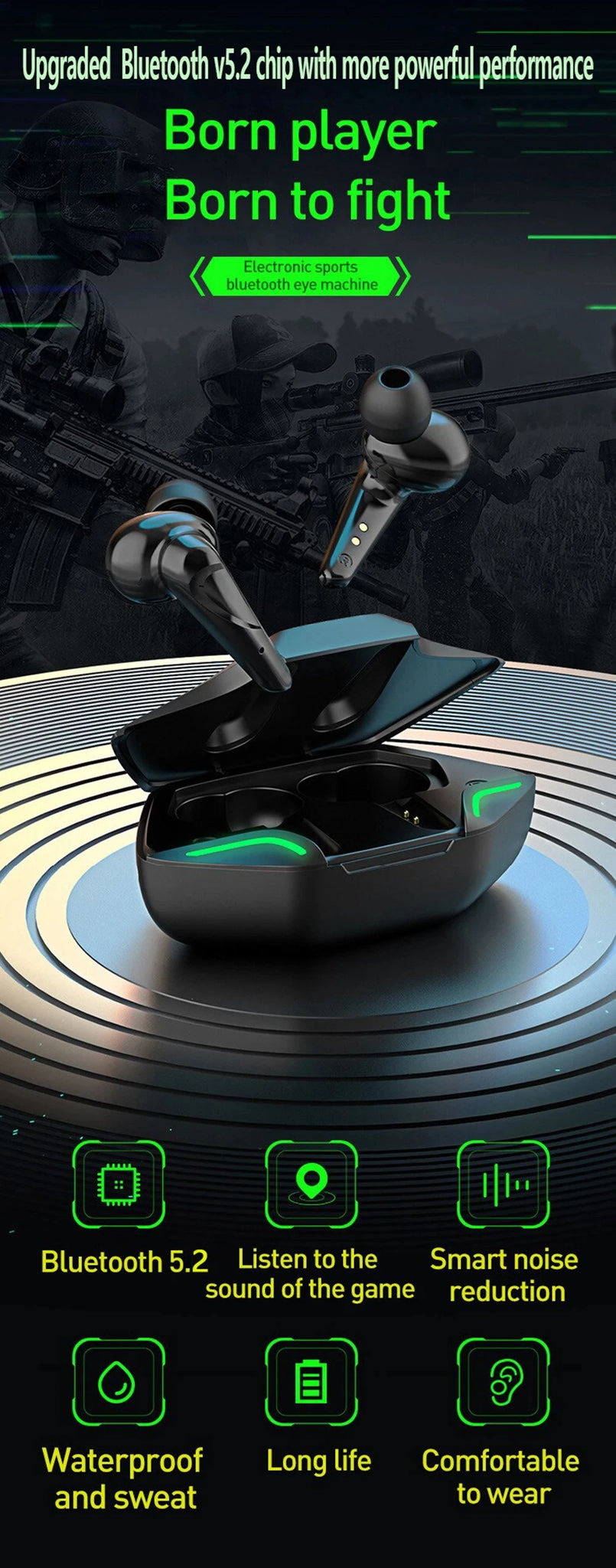 X15 TWS Gaming Earbuds – Wireless Bluetooth 9D Stereo with Mic