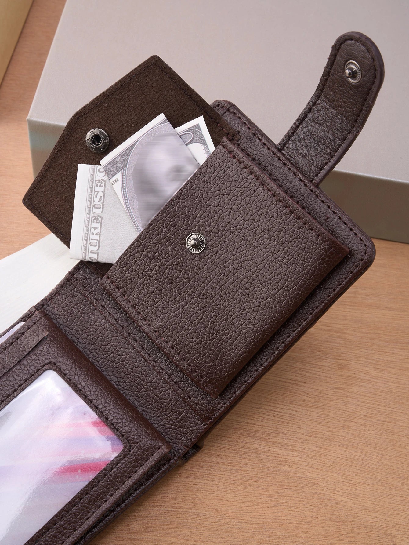Men’s Leather Slim Wallet with Zipper