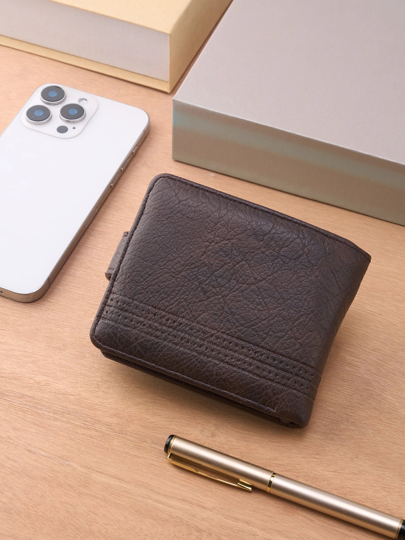 Men’s Leather Slim Wallet with Zipper