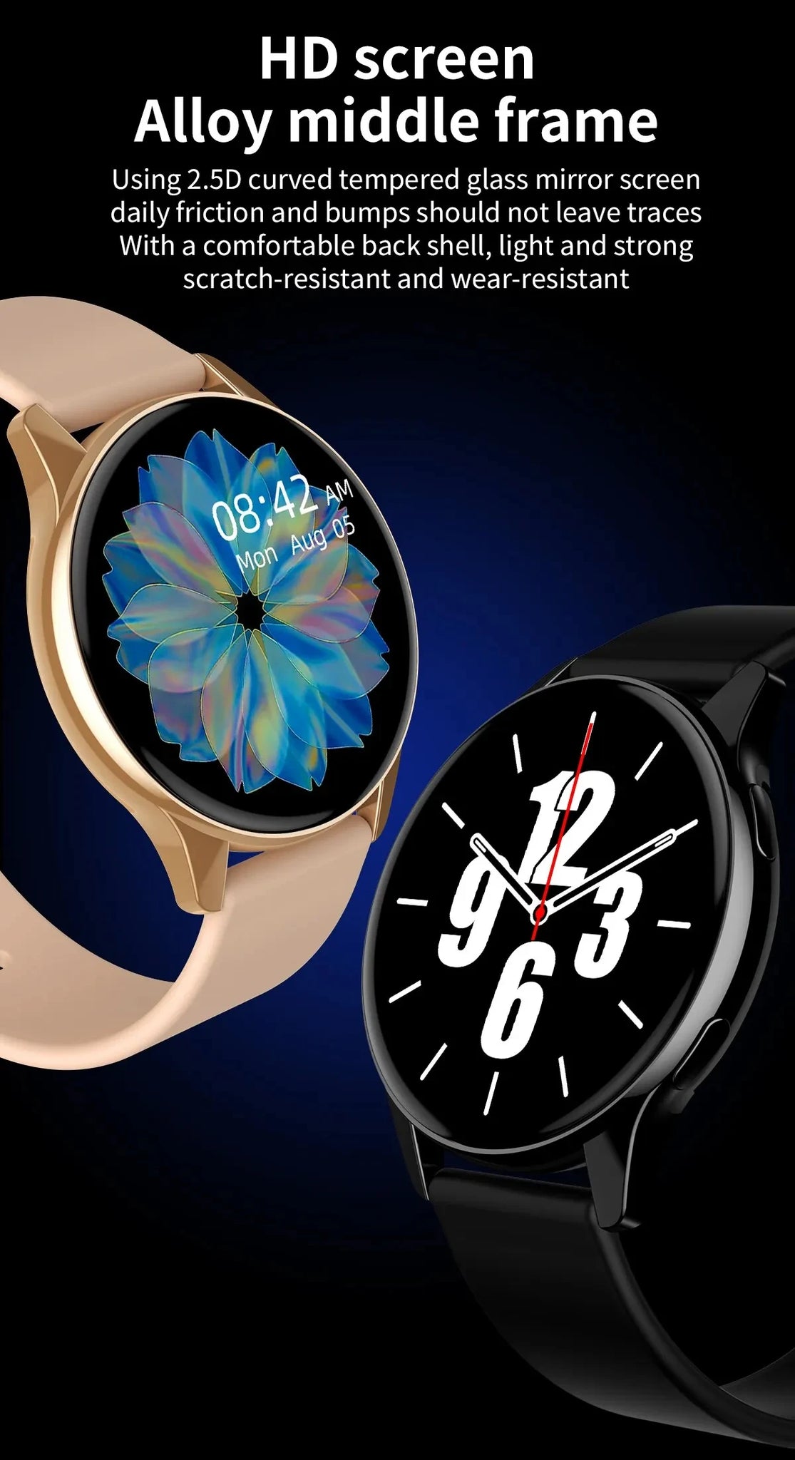 Smartwatch with Bluetooth Calls & Wireless Charging