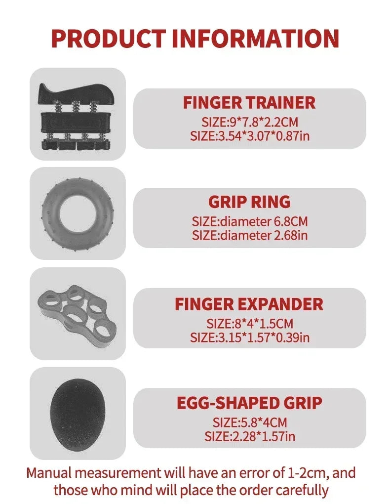 Hand Grip Strength Trainer Kit – Finger Exercise & Rehab