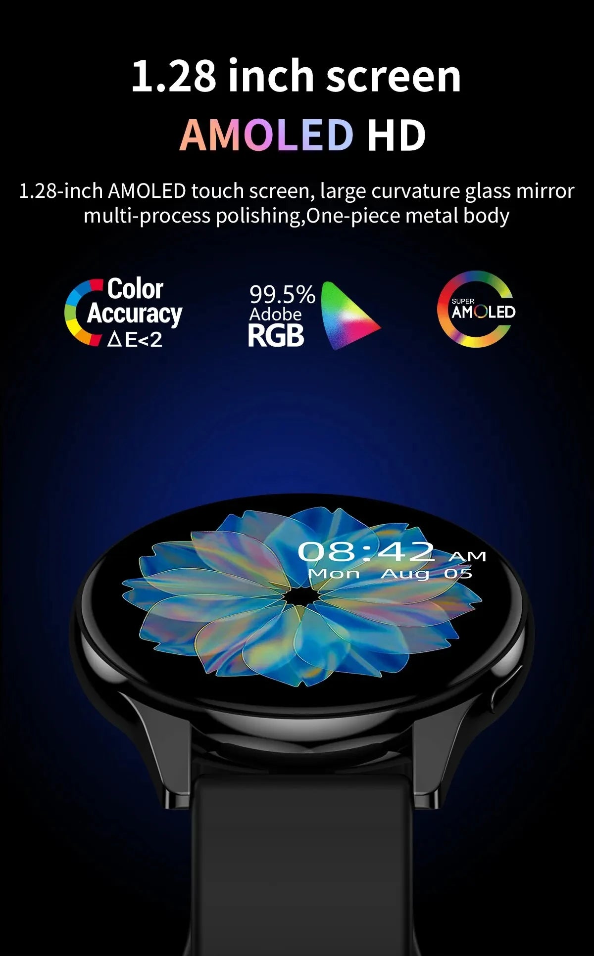 Smartwatch with Bluetooth Calls & Wireless Charging