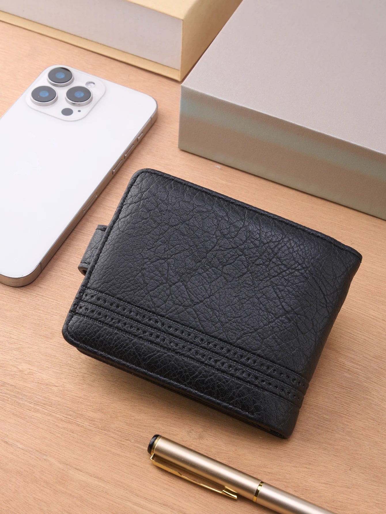 Men’s Leather Slim Wallet with Zipper