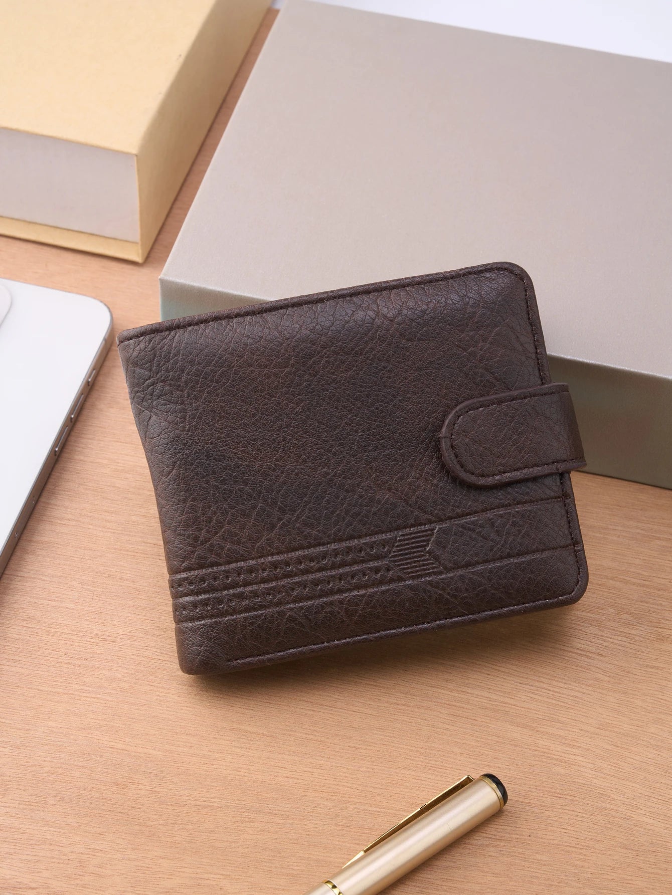 Men’s Leather Slim Wallet with Zipper