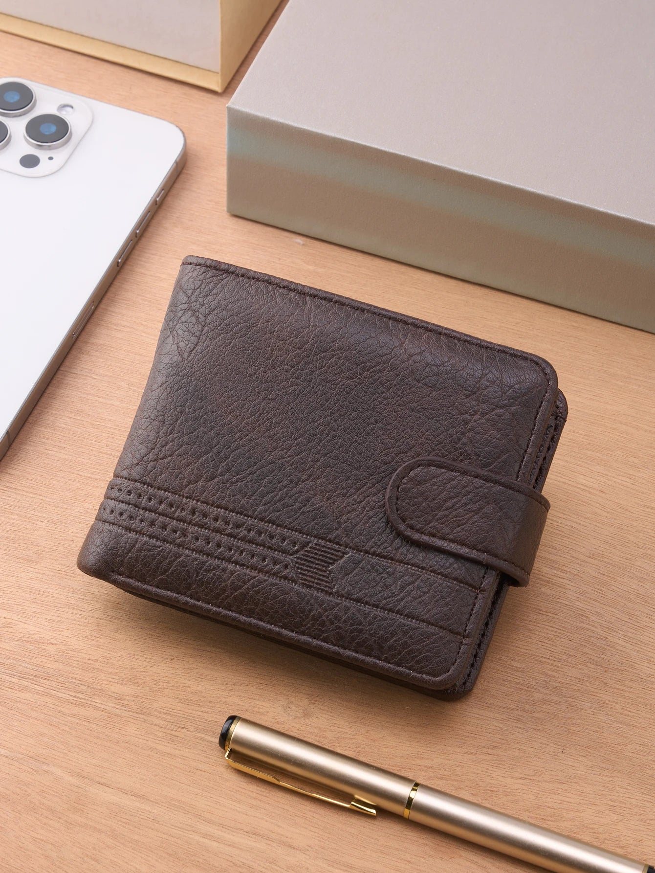 Men’s Leather Slim Wallet with Zipper